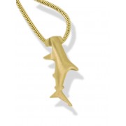 9ct  Small Hammerhead Shark Pendant on Snake Chain Necklace