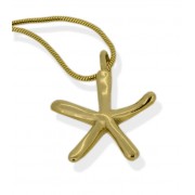 9ct Gold Small Starfish Pendant on Snake Chain Necklace