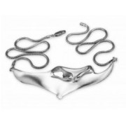 Silver Manta on Snake Chain Necklace