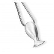 Silver Whale Pendant on Snake Chain Necklace