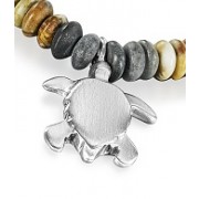 Small Silver Turtle Pendant on Picasso Jasper Bead Necklace
