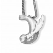 Silver Seal Pendant on Snake Chain Necklace