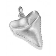 9ct White Gold Sharks Tooth Pendant
