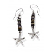 Silver Starfish Picasso Jasper  Earrings