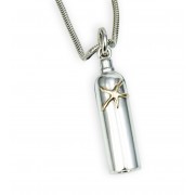 18ct Gold & Silver Tank & Starfish Duo Pendant on Snake Chain Necklace