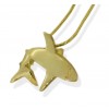 9ct Gold Shark Trust Pendant on Snake Chain Necklace
