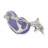 18ct White Gold Diamond & Sapphire Dolphin Brooch