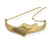 Gold Medium Manta Ray Pendant on Hayseed Chain Necklace