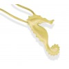 9ct Gold Large Seahorse Pendant on Snake Chain Necklace