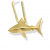 9ct Gold Small Great White Shark Pendant on Snake Chain Necklace
