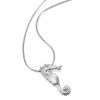 18ct White Gold Diamond Eye Seahorse Pendant on Snake Chain Necklace