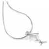 Silver Small Hammerhead Shark Pendant on Snake Chain Necklace
