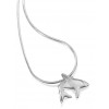 Silver Shark Trust Pendant on Snake Chain Necklace