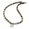 Small Silver Turtle Pendant on Picasso Jasper Bead Necklace