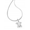 Silver Small Turtle Pendant on Snake Chain Necklace