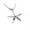 Large 18ct White Gold Diamond and Ruby Starfish Pendant on Venetian Chain Necklace