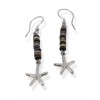 Silver Starfish Picasso Jasper  Earrings