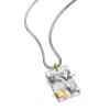 18ct Gold & Silver Manta Ray Duo Pendant on Snake Chain Necklace