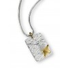 18ct Gold & Silver Manta Ray and Diamond Duo Pendant on Snake Chain Necklace