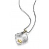 18ct Gold & Silver Turtle on Domed Pendant on Snake Chain Necklace