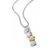 18ct Gold & Silver Batfish Pendant on Snake Chain Necklace