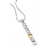 18ct Gold & Silver Single Seahorse Pendant on Snake Chain Necklace