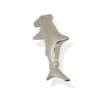 9ct White Gold Small Hammerhead Shark Pendant on Snake Chain Necklace