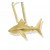 9ct Gold Small Great White Shark Pendant on Snake Chain Necklace