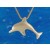9ct Yellow Gold Dolphin Pendant on Snake Chain Necklace