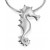 Silver Medium Seahorse Pendant on Snake Chain Necklace