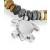 Small Silver Turtle Pendant on Picasso Jasper Bead Necklace
