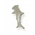 9ct White Gold Small Hammerhead Shark Pendant on Snake Chain Necklace